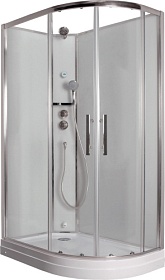 Душевая кабина 120х80х222 Timo Premium Ilma902L асимметричная (левая) прозр.дверки хром проф. задн.стенки мат.стекло верхн.душ