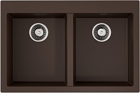 Мойка для кухни Omoikiri Bosen 80-2-DC 4993840 прямоуг. 80х53 глуб. 20см (толщ.10мм) вып. 3 1/2" (врезная) темный шоколад
