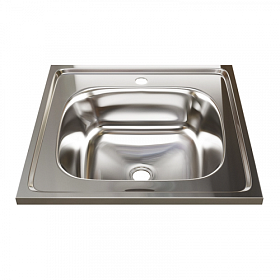 Мойка для кухни Mixline 527965 квадратная 50х50 глуб. 16см (толщ.0,4мм) вып. 1 1/2" (накладная) хром