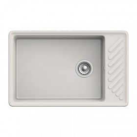 Мойка для кухни Granfest Quarz GF-ZL51-331 прямоуг. 76х48 глуб. 18см вып. 3 1/2" (врезная) крыло универсал белая