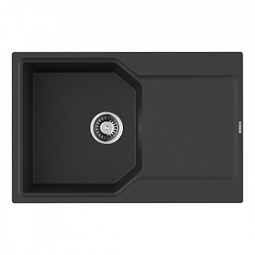 Мойка для кухни Omoikiri Yonaka 78-BL 4993708 прямоуг. 78х51 глуб. 20,7см (толщ.10мм) вып. 3 1/2" (врезная) крыло универсал чёрная