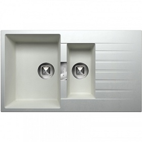 Мойка для кухни Tolero Classic TL-860.923 прямоуг. 86х50 глуб. 21,6см вып. 3 1/2" (врезная) крыло универсал белая