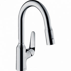 Смеситель для кухни (мойки) Hansgrohe Focus M42 71801000 вытяжной излив хром латунь