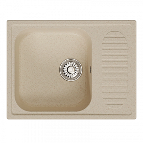 Мойка для кухни Mixline ML-GM18 551973 прямоуг. 64х49 глуб. 19см вып. 3 1/2" (врезная) крыло универсал бежевая
