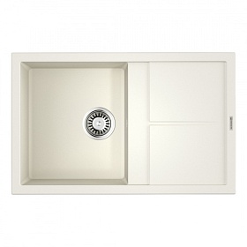 Мойка для кухни Omoikiri Sumi 79-WH 4993665 прямоуг. 79х50 глуб. 23см (толщ.10мм) вып. 3 1/2" (врезная) крыло универсал белая