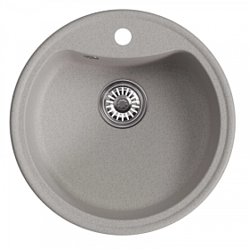 Мойка для кухни Mixline ML-GM09 551799 круглая 51х51 глуб. 19см вып. 3 1/2" (врезная) серая