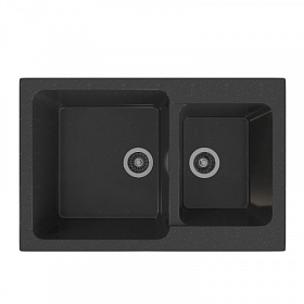 Мойка для кухни Mixline ML-GMS13 Стандарт 551137 прямоуг. 77,5х50,5 глуб. 20см вып. 3 1/2" (врезная) чёрная
