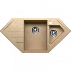 Мойка для кухни Tolero Classic R-114.101 трапеция 100х49,6 глуб. 21,6см вып. 3 1/2" (врезная) крыло слева бежевая
