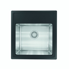 Мойка для кухни Florentina Комби 480 21.455.B0480.302 прямоуг. 48х51 глуб. 23см (толщ.1мм) вып. 3 1/2" (врезная) антрацит