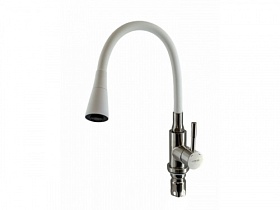 Смеситель для кухни (мойки) Ledeme H99 L74199-3 гибкий излив белый нерж. сталь