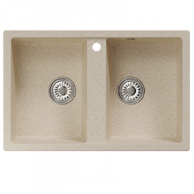 Мойка для кухни Mixline ML-GM23 552040 прямоуг. 77х50 глуб. 19см вып. 3 1/2" (врезная) бежевая