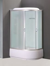 Душевая кабина 120х80х215 Loranto CS-66120L F асимметричная (левая) прозр.дверки хром проф. задн.стенки бел.стекло верхн.душ