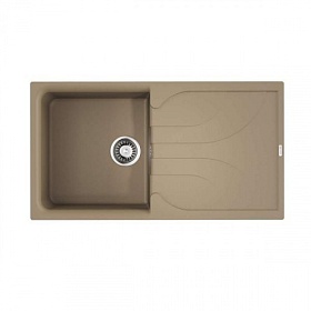 Мойка для кухни Omoikiri Yasugata 100-CH 4993849 прямоуг. 100х50 глуб. 21см (толщ.10мм) вып. 3 1/2" (врезная) крыло универсал шампань