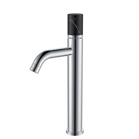 Смеситель для умывальника (раковины) Boheme Stick Chrome Mramor Black 122-CR-MR-B хром/черный латунь