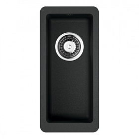 Мойка для кухни Omoikiri Kata 20-U-BL 4993375 прямоуг. 20х42 глуб. 14,7см (толщ.10мм) вып. 3 1/2" (подстольная) чёрная
