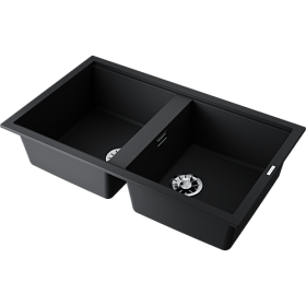 Мойка для кухни Omoikiri Kitagawa 86-2 GB 4993492 прямоуг. 86х51 глуб. 20см (толщ.6мм) вып. 3 1/2" (подстольная) графит