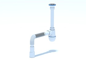 Сифон для раковины вып. 1 1/4" х 40 АНИ Пласт с гофрой 40х40/50 C1015 Водяной