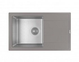 Мойка для кухни Florentina Комби 780 21.395.D0780.307 прямоуг. 78х48 глуб. 23,5см (толщ.1мм) вып. 3 1/2" (врезная) крыло универсал серый шелк