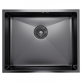 Мойка для кухни Mixline Pro 547232 прямоуг. 53х43 глуб. 22см (толщ.3мм) вып. 3 1/2" (подстольная) PVD чёрный графит
