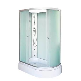 Душевая кабина 120х80х200 Dto LM720LNGM асимметричная (левая) мат.дверки мат.хром проф. задн.стенки бел.стекло гм вертик.