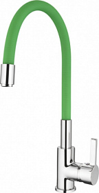 Смеситель для кухни (мойки) Ledeme Rainbow L4898-5 гибкий излив зеленый латунь Водяной