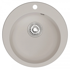 Мойка для кухни Mixline ML-GM13 551894 круглая 49,5х49,5 глуб. 20см вып. 3 1/2" (врезная) белая