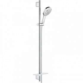 Душевая стойка с лейкой и шлангом Grohe Rainshower SmartActive 930 мм d130 мм круглая 3-х реж. с мыльницей 26578000 хром Водяной
