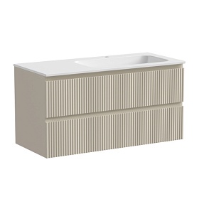 Тумба под раковину Sancos Snob R 100 правая подвесная 2 выдв.ящ. beige soft SNR100RCE