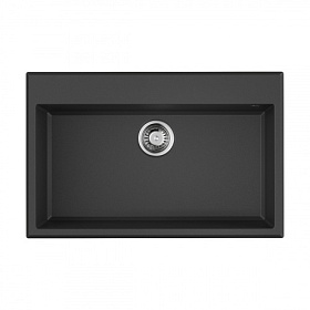 Мойка для кухни Omoikiri Tedori 79-BL 4993948 прямоуг. 79х51 глуб. 20см вып. 3 1/2" (врезная) чёрная