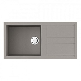 Мойка для кухни Omoikiri Kitagawa 100-GR 4993788 прямоуг. 100х51 глуб. 20см (толщ.6мм) вып. 3 1/2" (врезная) крыло универсал leningrad grey