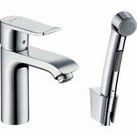 Смеситель для умывальника (раковины) Hansgrohe Metris 31285000 с гигиеническим душем хром латунь