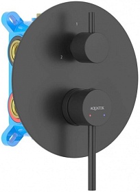 Смеситель для душа внеш. и скрытая часть (в сборе) Aquatek Европа AQ1347MB чёрный латунь