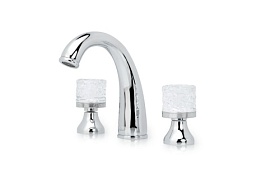 Смеситель для умывальника (раковины) Boheme Crystal 277-CRST на раковину 3 отверстия хром латунь