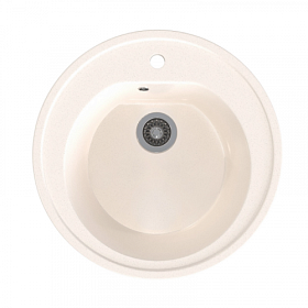 Мойка для кухни Mixline ML-GMS02 Стандарт 551089 круглая 50,5х50,5 глуб. 16,5см вып. 3 1/2" (врезная) белая
