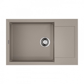 Мойка для кухни Omoikiri Sakaime 78-LB-SA 4993902 прямоуг. 78х50 глуб. 20см (толщ.10мм) вып. 3 1/2" (врезная) крыло универсал бежевая Водяной