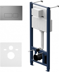 Инсталляция для унитаза AM.PM Pro I012704.7031 (3 в 1) рама с кнопкой Pro S никель матовая