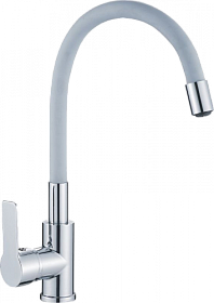 Смеситель для кухни (мойки) Haiba HB112-3 HB70112-3 гибкий излив серый латунь