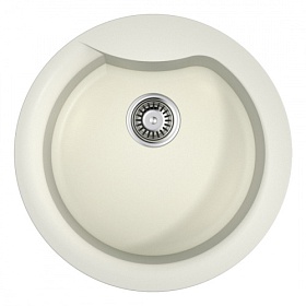 Мойка для кухни Omoikiri Yasugata 48R-WH 4993133 круглая 48,5х48,5 глуб. 23см (толщ.10мм) вып. 3 1/2" (врезная) белая