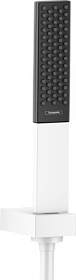 Душевая лейка с шлангом и держателем Hansgrohe Rainfinity 100 1jet 26856700 белая/чёрная
