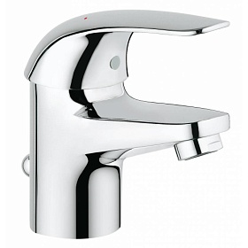 Смеситель для умывальника (раковины) Grohe Euroeco 23262000 хром латунь Водяной