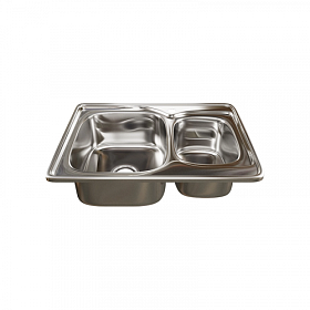Мойка для кухни Mixline 538197 прямоуг. 70х50 глуб. 18см (толщ.0,8мм) вып. 3 1/2" (врезная) хром