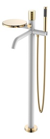 Смеситель для ванны/душа (короткий излив) Boheme Stick White Diamond Gold 129-WG белый/золото латунь Водяной