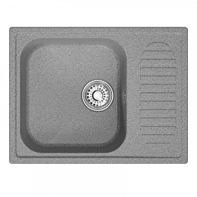 Мойка для кухни Mixline ML-GM18 551971 прямоуг. 64х49 глуб. 19см вып. 3 1/2" (врезная) крыло универсал тёмно-серая