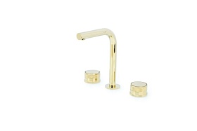 Смеситель для умывальника (раковины) Boheme Prestige 152-G-PR на раковину 3 отверстия золото латунь