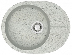 Мойка для кухни Azario Light CS00079923 овальная 57,5х44 глуб. 21,5см вып. 3 1/2" (врезная) крыло универсал светло-серая