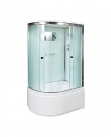 Душевая кабина 120х80х220 Dto D120SR асимметричная (правая) мат.дверки хром проф. задн.стенки бел.стекло верхн.душ
