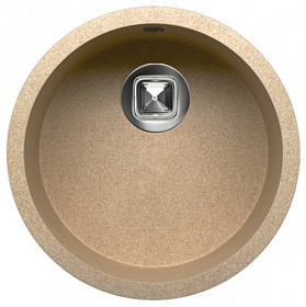 Мойка для кухни Tolero Classic R-104.101 круглая 43,5х43,5 глуб. 21,6см вып. 3 1/2" (врезная, подстольная) бежевая