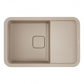 Мойка для кухни Omoikiri Tasogare 78-SA 4993751 прямоуг. 78х51 глуб. 19см (толщ.10мм) вып. 3 1/2" (врезная) крыло универсал бежевая