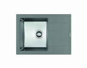 Мойка для кухни Florentina Комби 650 21.390.B0650.307 прямоуг. 65х48 глуб. 23,5см (толщ.1мм) вып. 3 1/2" (врезная) крыло универсал серый шелк