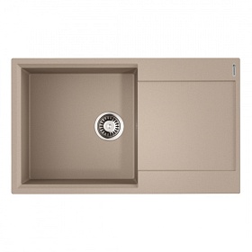 Мойка для кухни Omoikiri Daisen 86-SA 4993701 прямоуг. 86х51 глуб. 23см (толщ.10мм) вып. 3 1/2" (врезная) крыло универсал бежевая